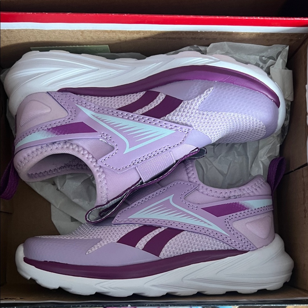 Purple and White Reebok Sneakers
